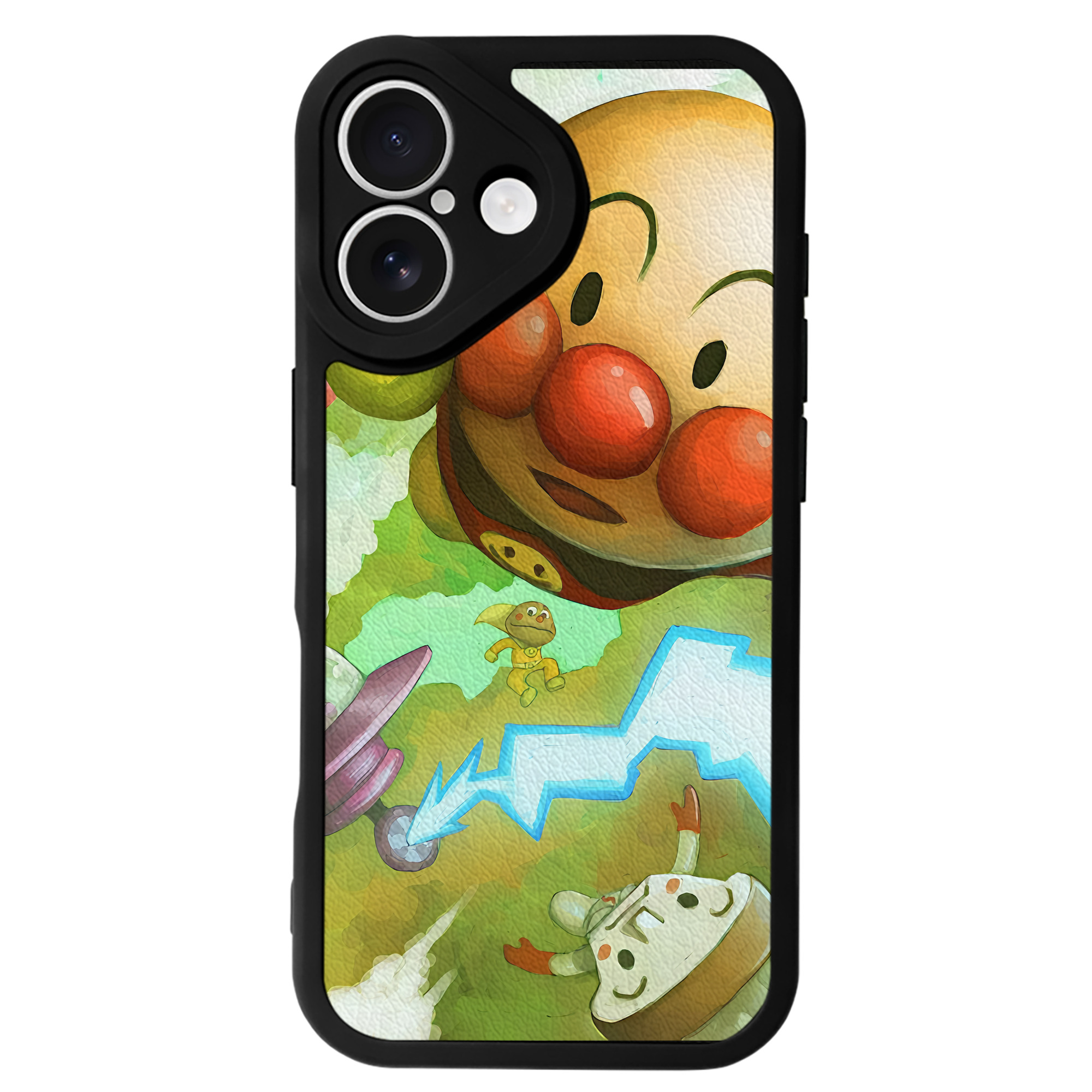 （画像用） アンパンマン Anpanman 【iPhone 16シリーズ対応】シリコンスマホケース（レザー調） 材質：シリコン